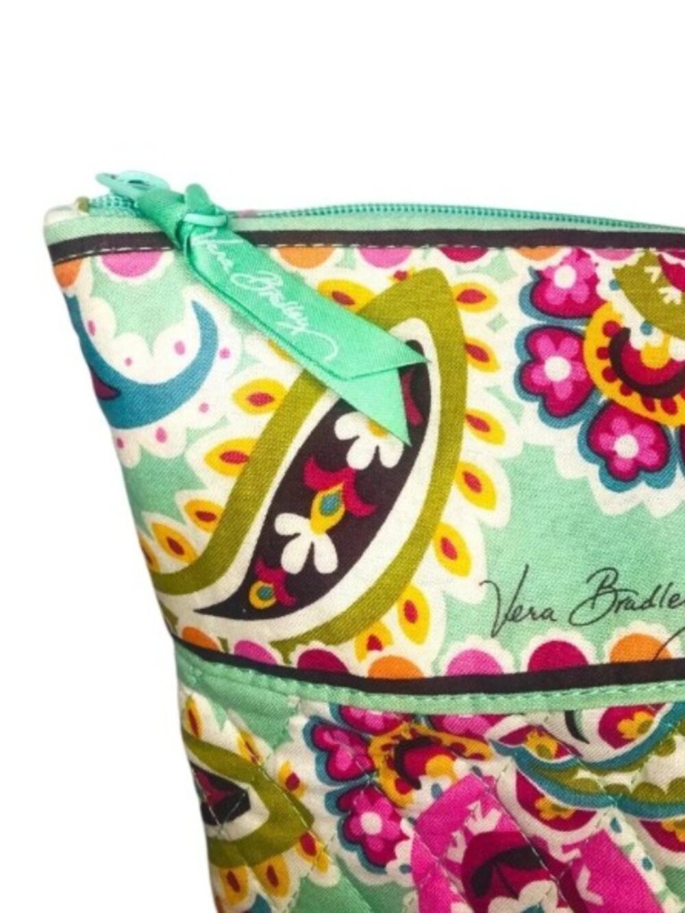 Vera Bradley Large Vibrant Green and Pink “tutti fruitti” Paisley Weekend Tote